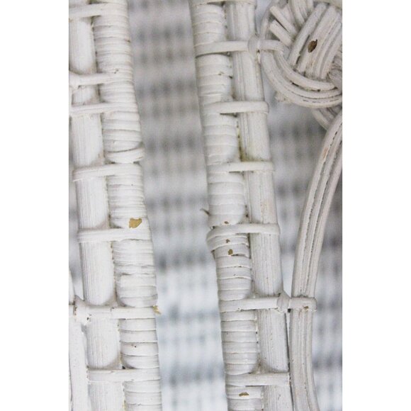 Vtg White Wicker Tissue Box Holder Kleenex Cover Woven Rattan Rectangle Boho - Picture 10 of 11